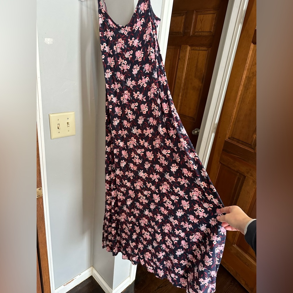 Loft Maxi Dress - Navy Blue and Pink Floral